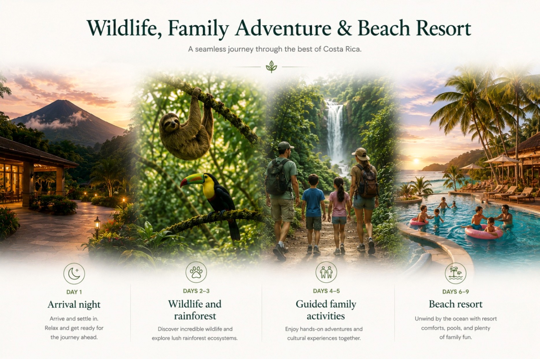 Wildlife, Family Adventure & Beach Resort — example journey